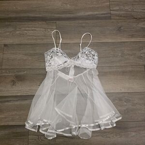 Shirley of Hollywood White Lace Chemise Lingerie Intimates